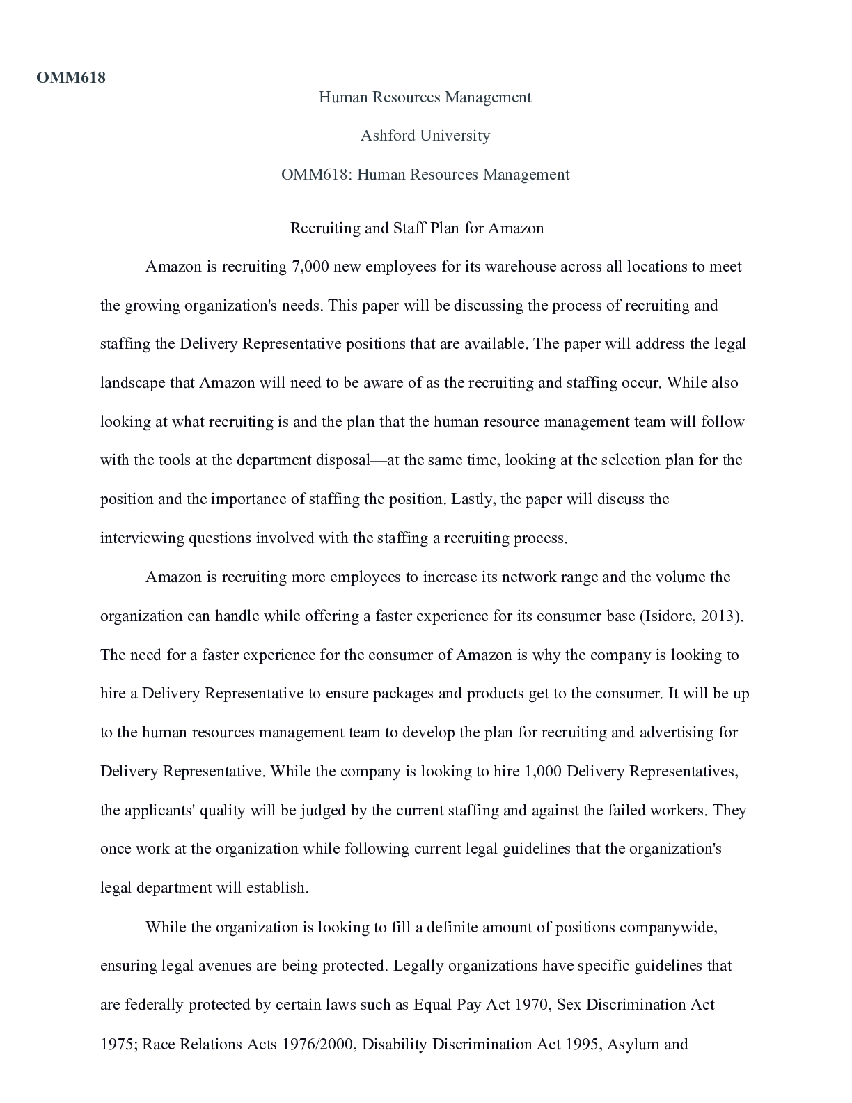 Preview image of Recruiting and Staff Plan for Amazon Week 2.pdf document